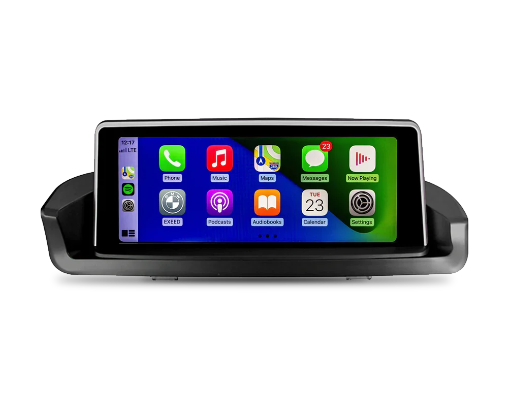 BMW 3 Series E90 E91 E92 E93 Apple CarPlay screen upgrade for vehicles without factory display, built-in OEM-style dashboard integration