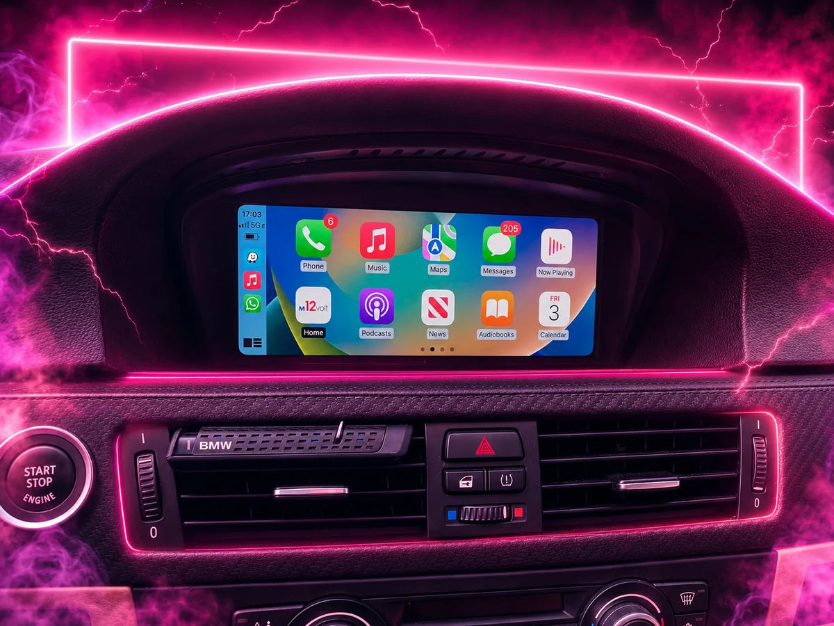 Apple CarPlay and Android Auto touchscreen upgrade for BMW 5 Series E60 E61 with OEM-style fitment