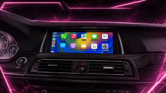 BMW F01 F02 7 Series built-in Android CarPlay touchscreen upgrade with OEM-style display