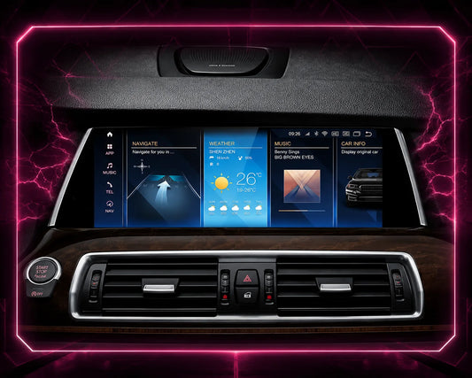 BMW 5 Series GT F07 10.25-inch built-in Android touchscreen upgrade with Apple CarPlay, Android Auto and OEM-style dashboard integration
