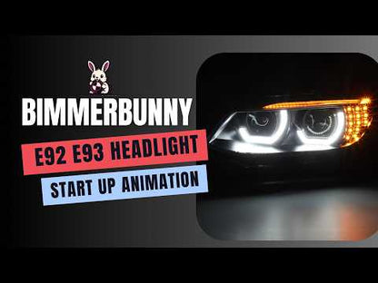 BMW E92 E93 M3 LED Headlights Black Housing | Animated Sequential HID Retrofit